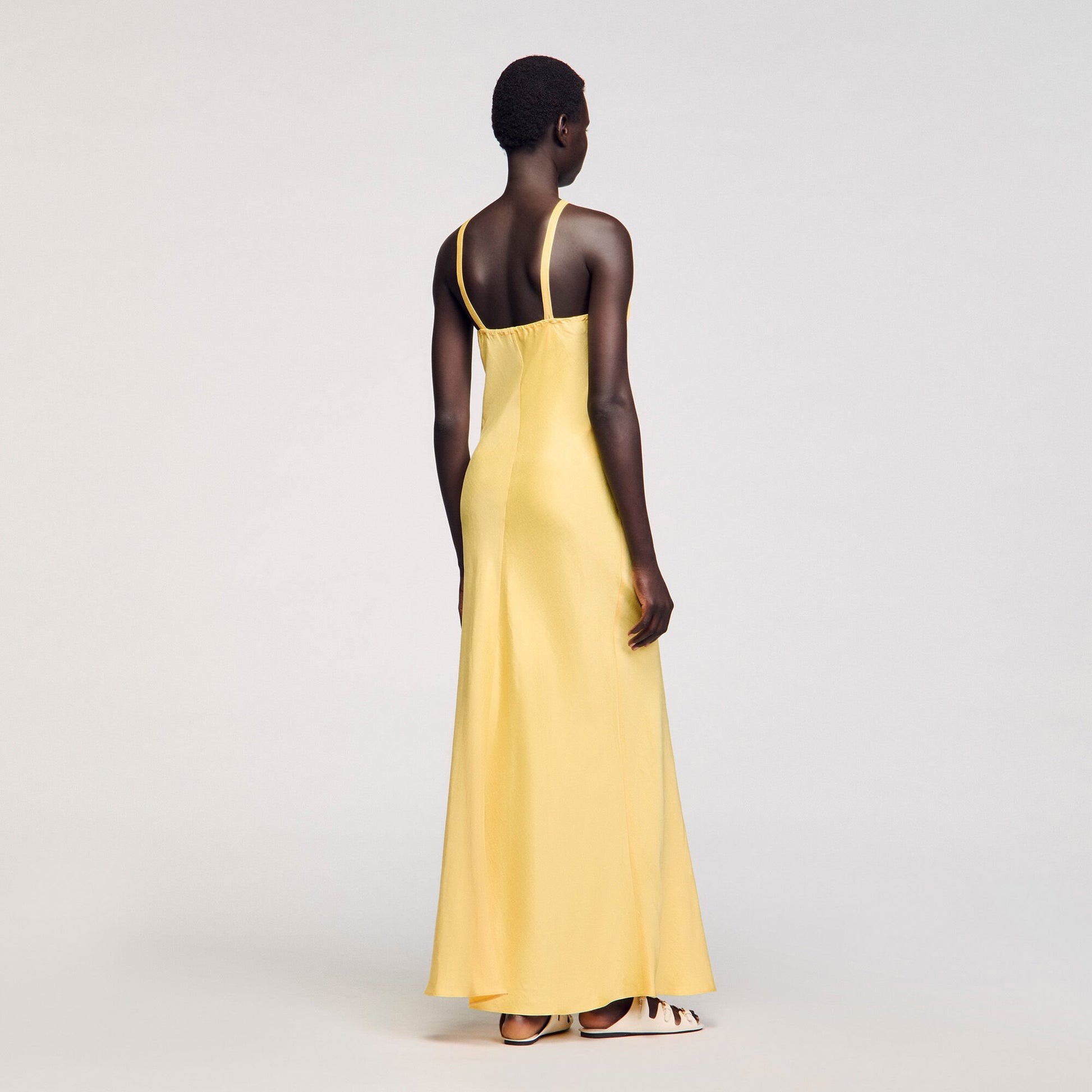 Sandro Floral detail maxi dress Straw