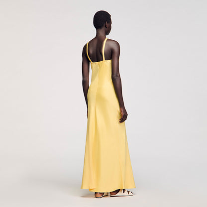 Sandro Floral detail maxi dress Straw