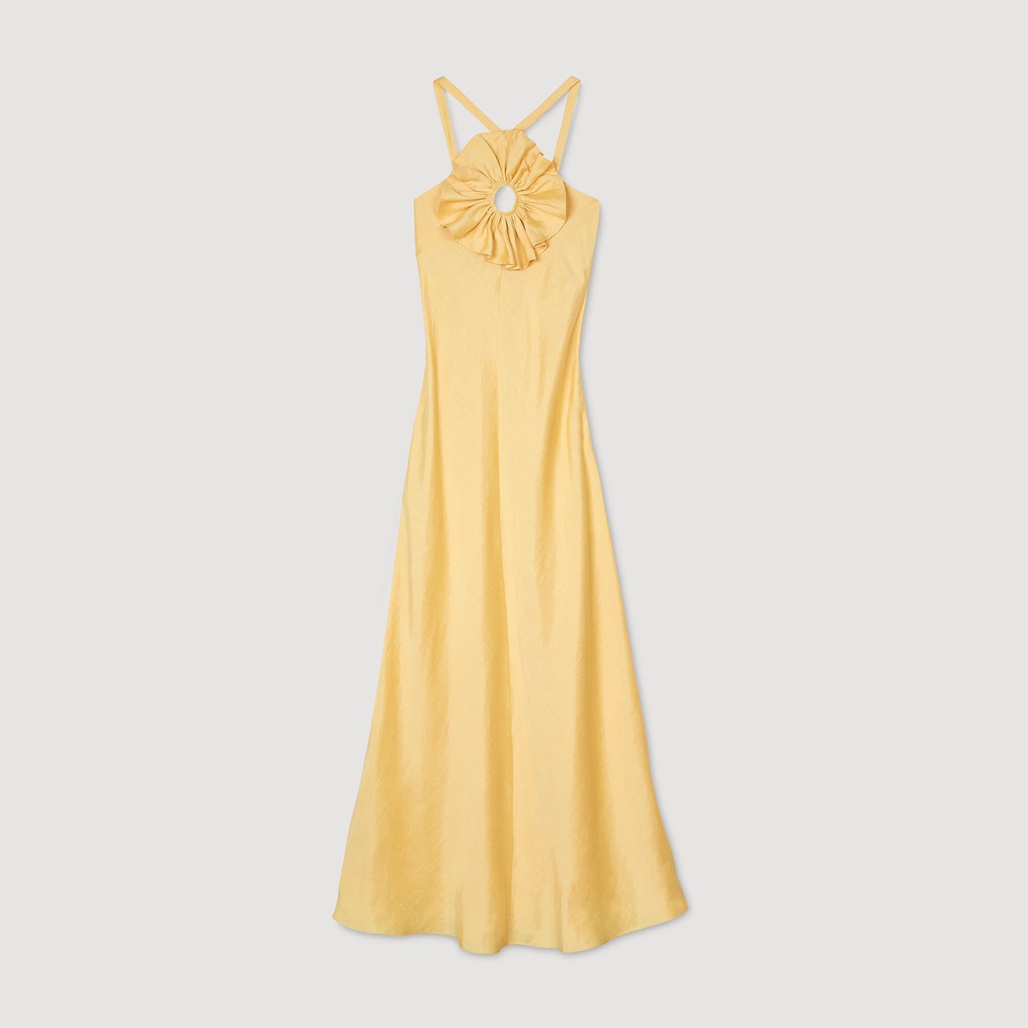 Sandro Floral detail maxi dress Straw