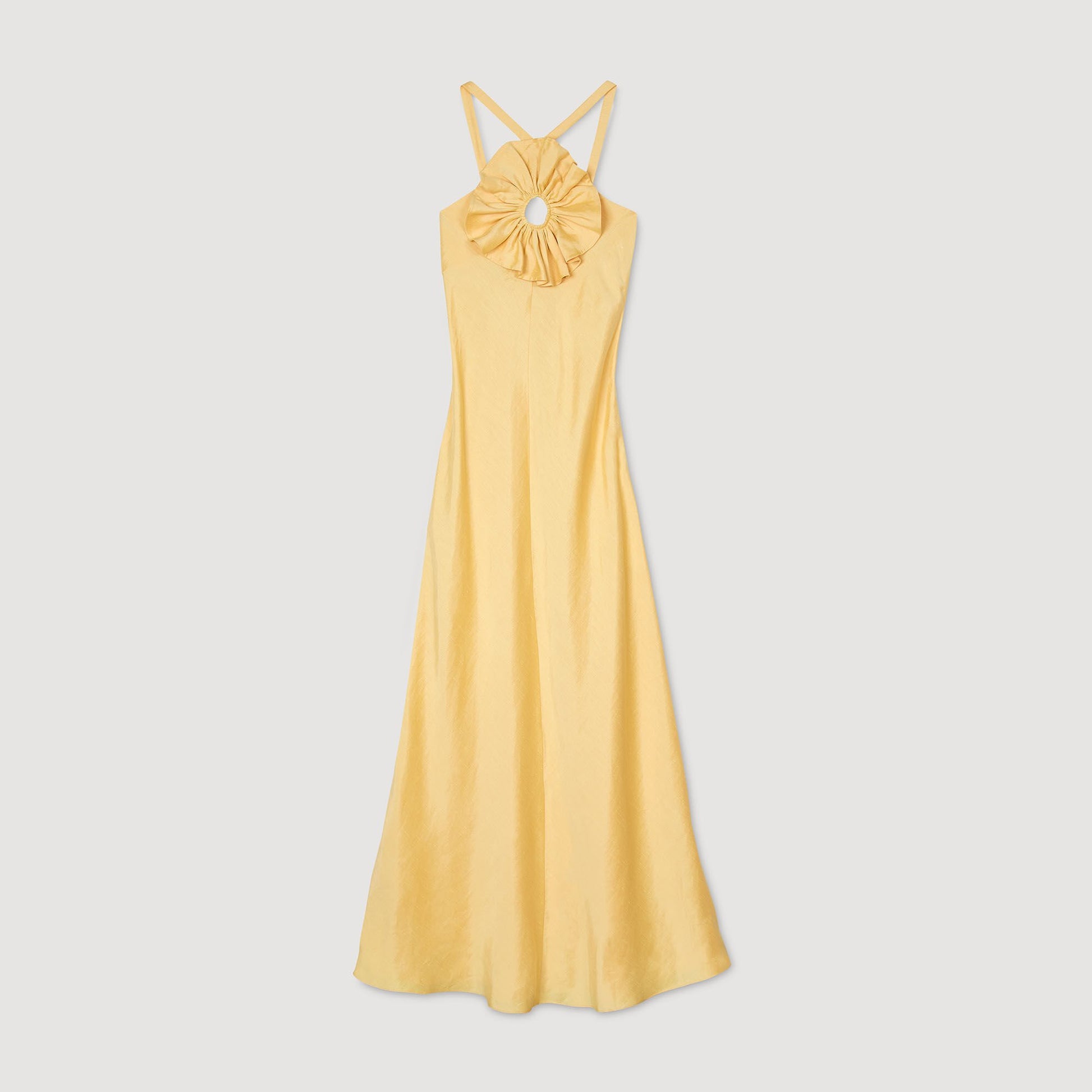 Sandro Floral detail maxi dress Straw