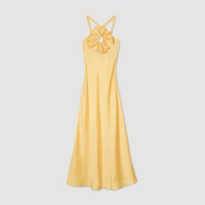 Sandro Floral detail maxi dress Straw