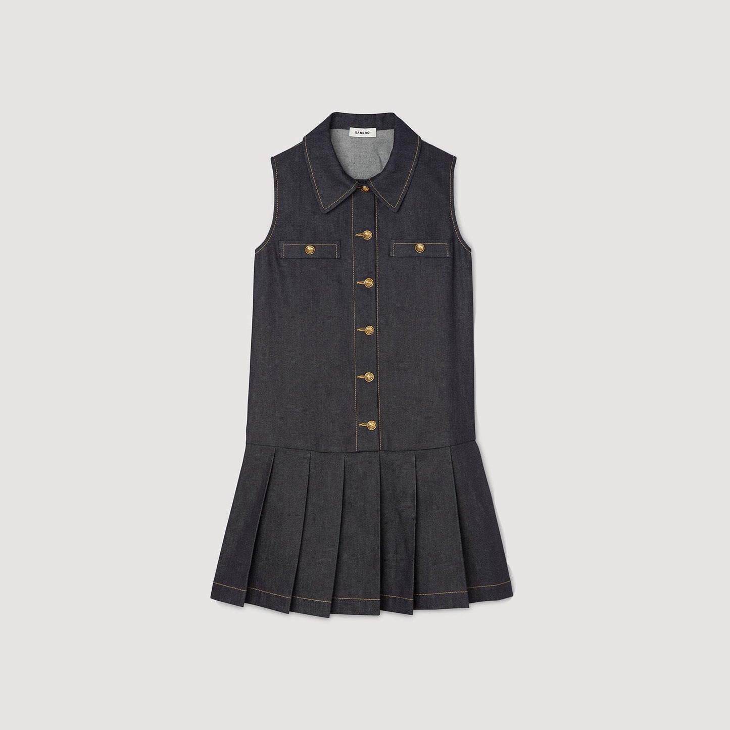 Sandro Mini denim dress Deep Blue