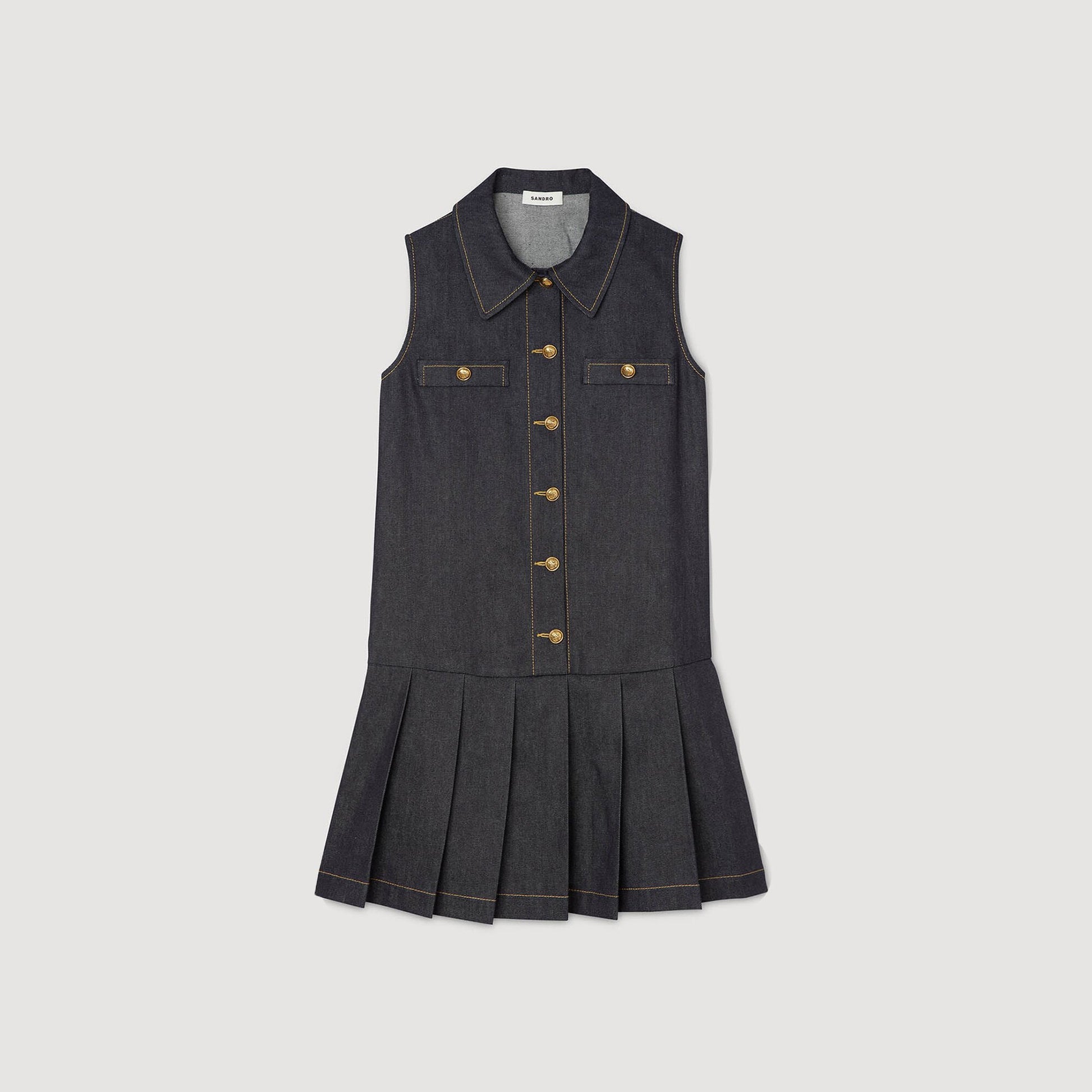 Sandro Mini denim dress Deep Blue