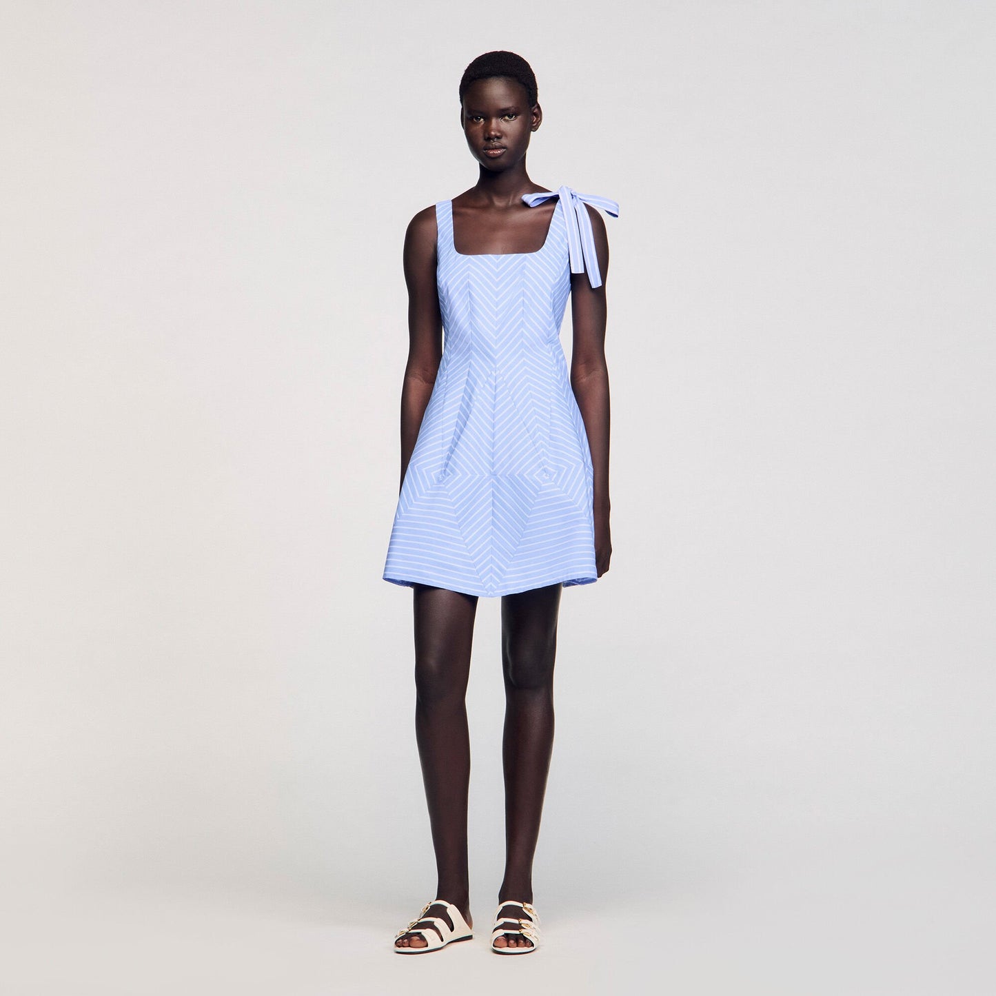 Sandro Mini striped dress Blu / White