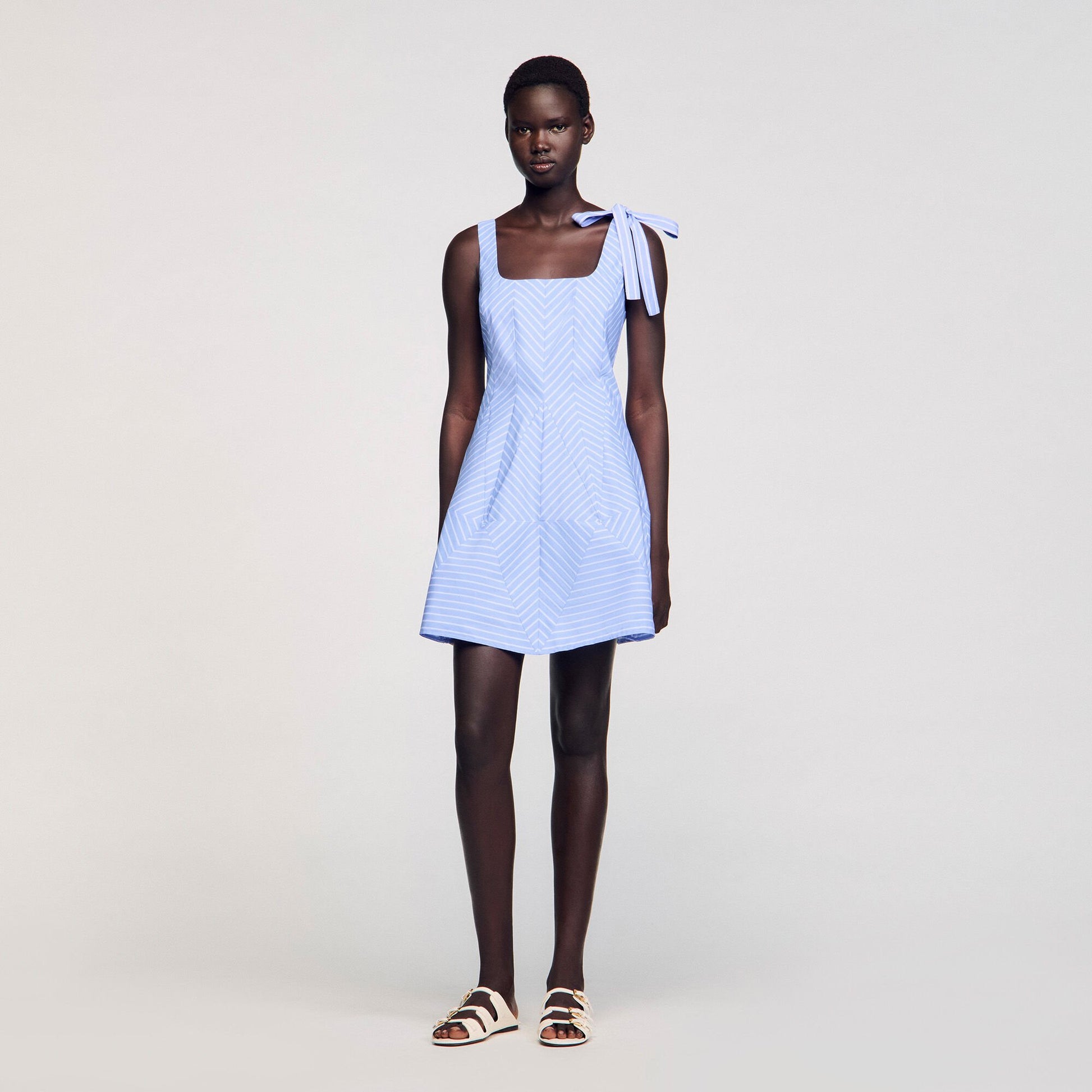 Sandro Mini striped dress Blu / White