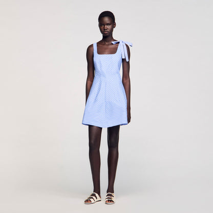 Sandro Mini striped dress Blu / White