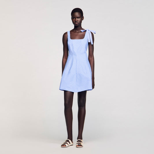 Sandro Mini striped dress Blu / White