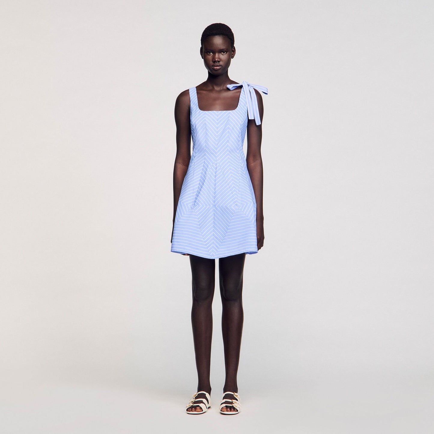 Sandro Mini striped dress Blu / White
