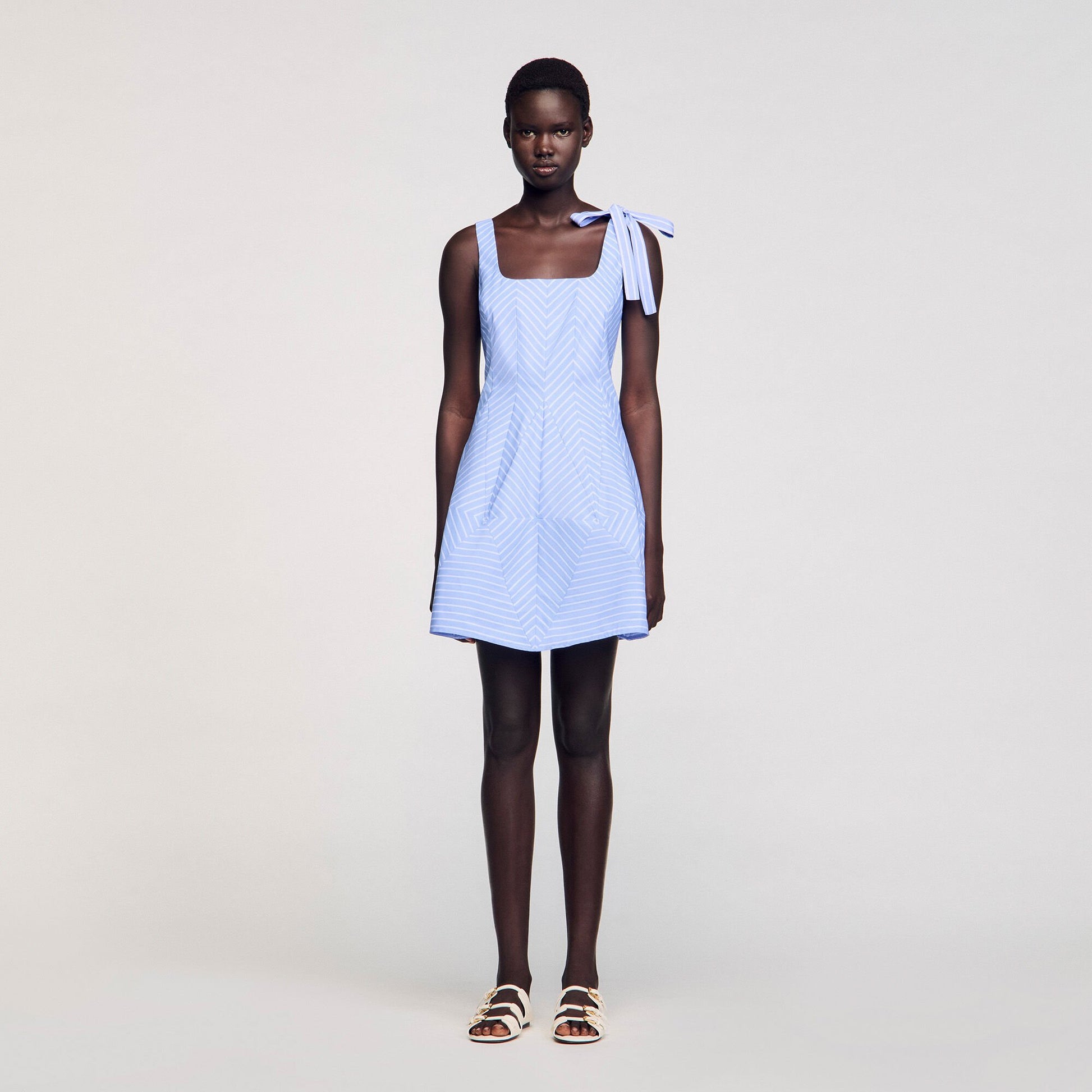 Sandro Mini striped dress Blu / White