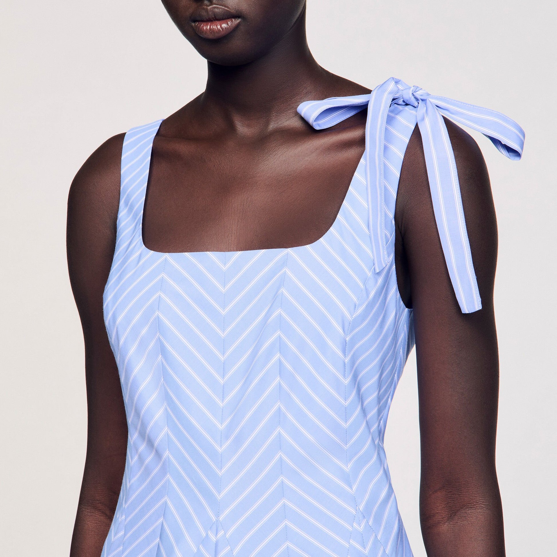 Sandro Mini striped dress Blu / White