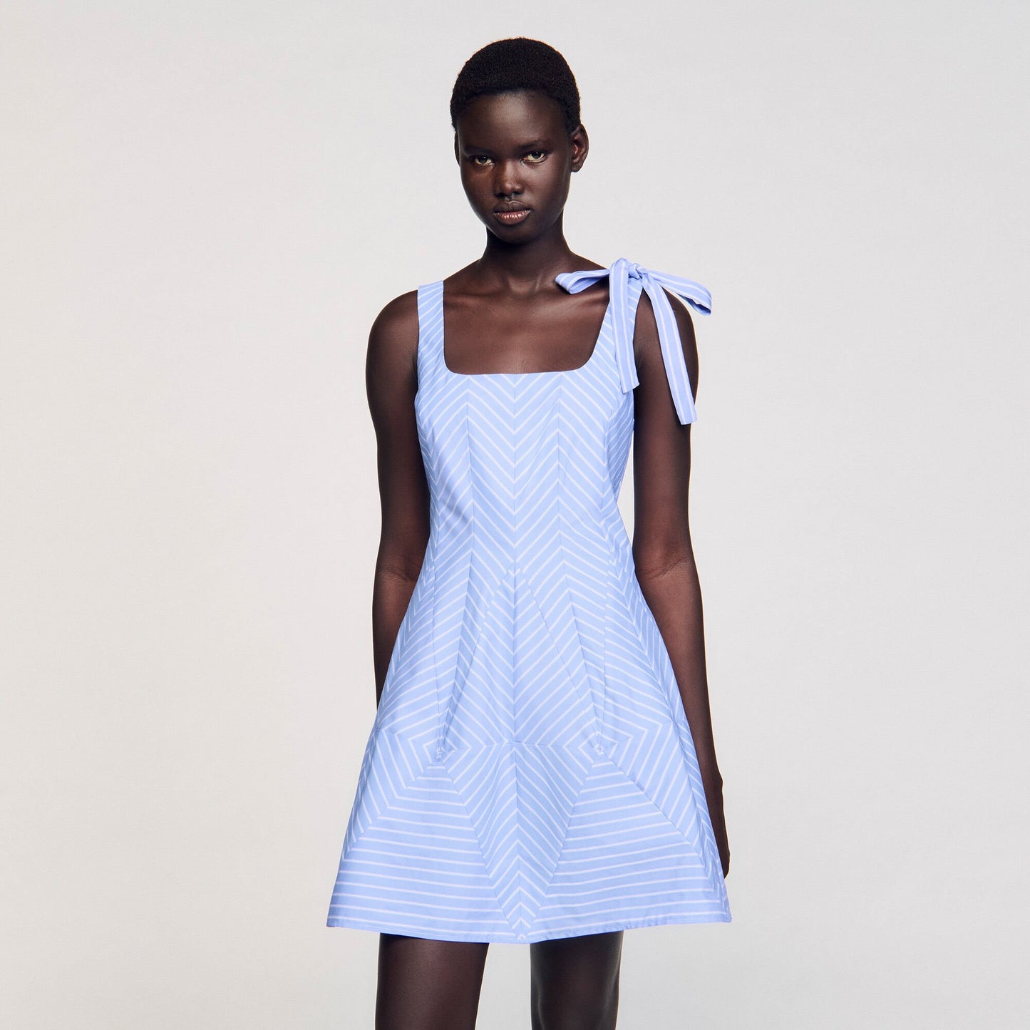 Sandro Mini striped dress Blu / White