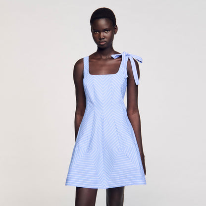 Sandro Mini striped dress Blu / White