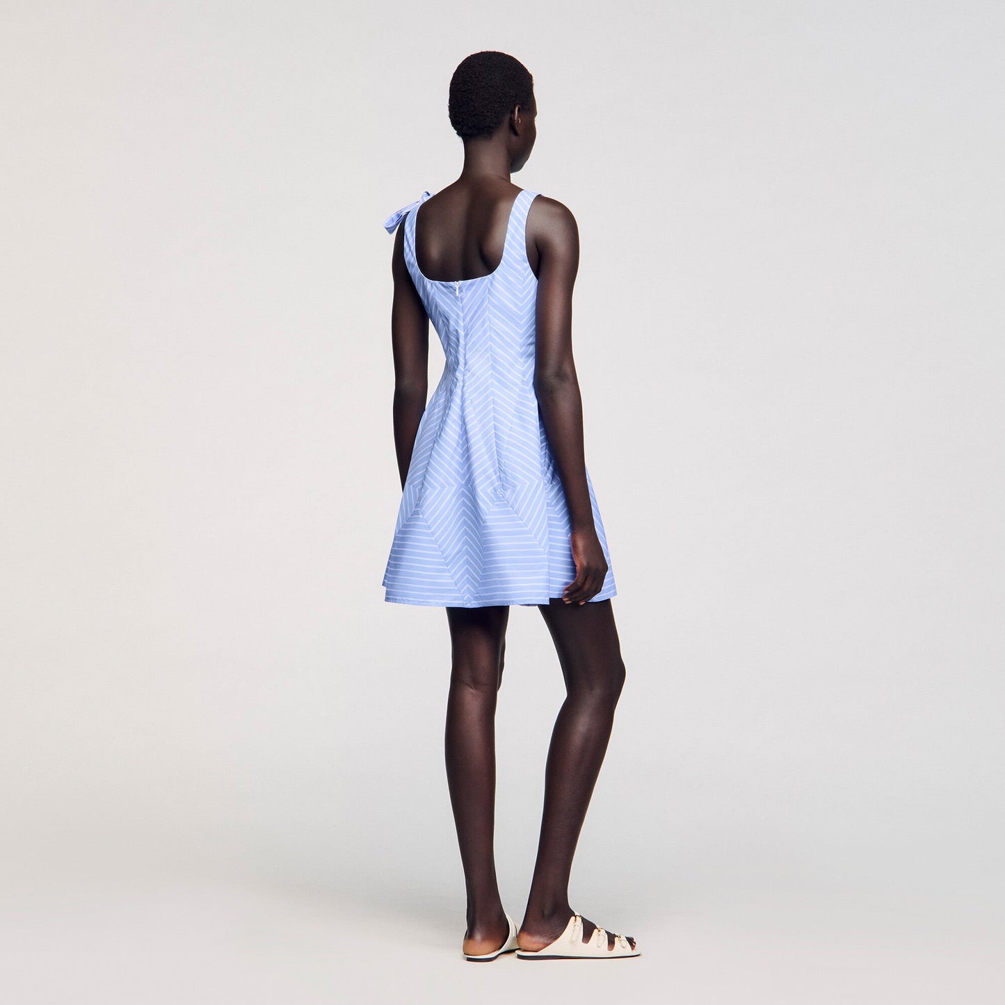 Sandro Mini striped dress Blu / White