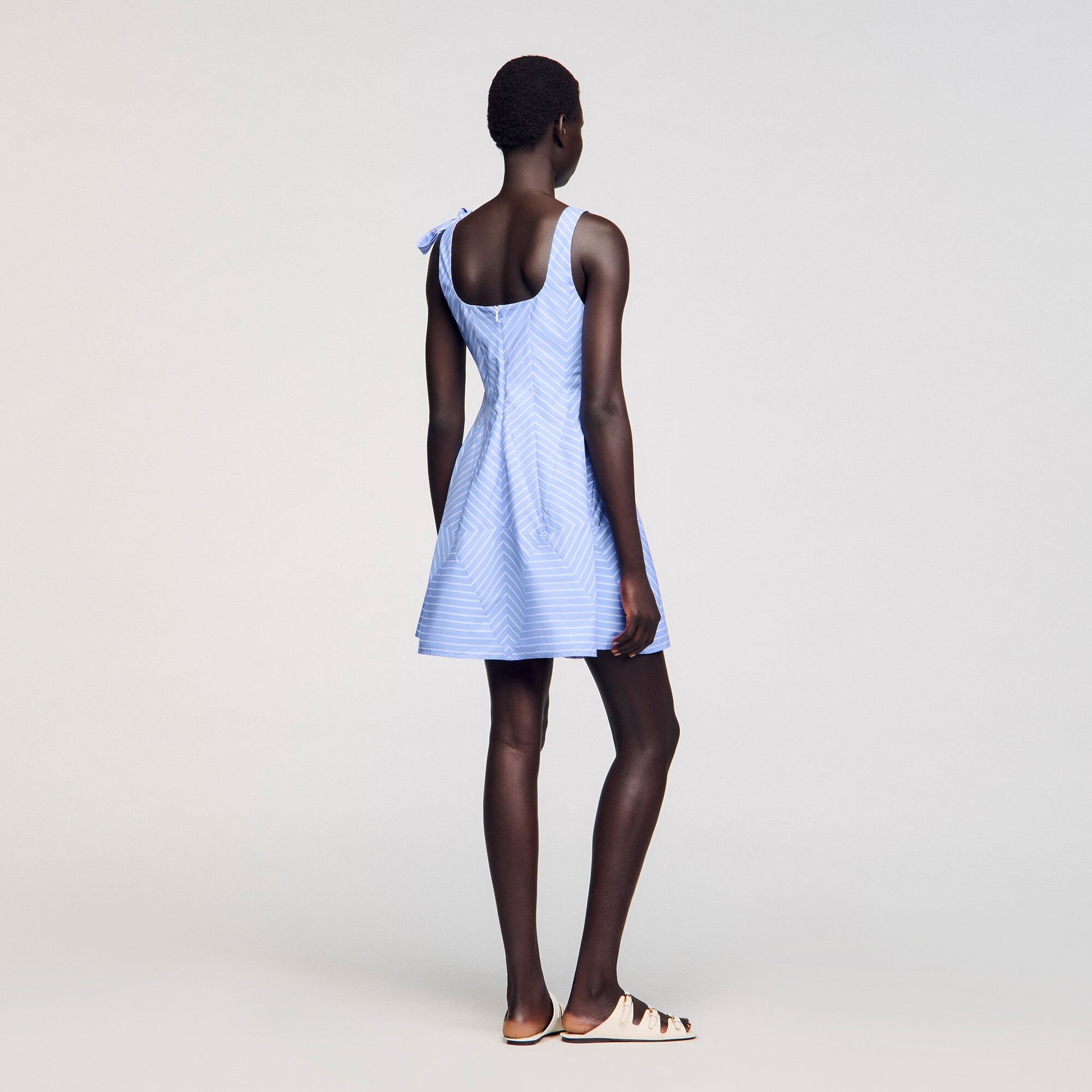 Sandro Mini striped dress Blu / White