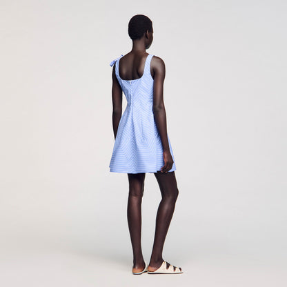 Sandro Mini striped dress Blu / White