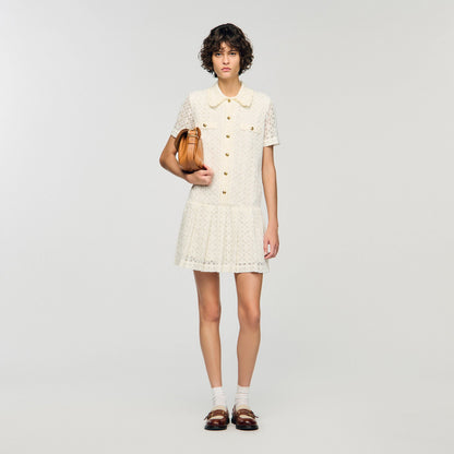 Sandro Mini lace dress Ecru