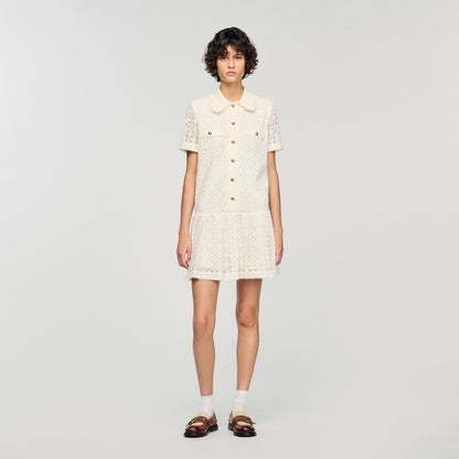 Sandro Mini lace dress Ecru