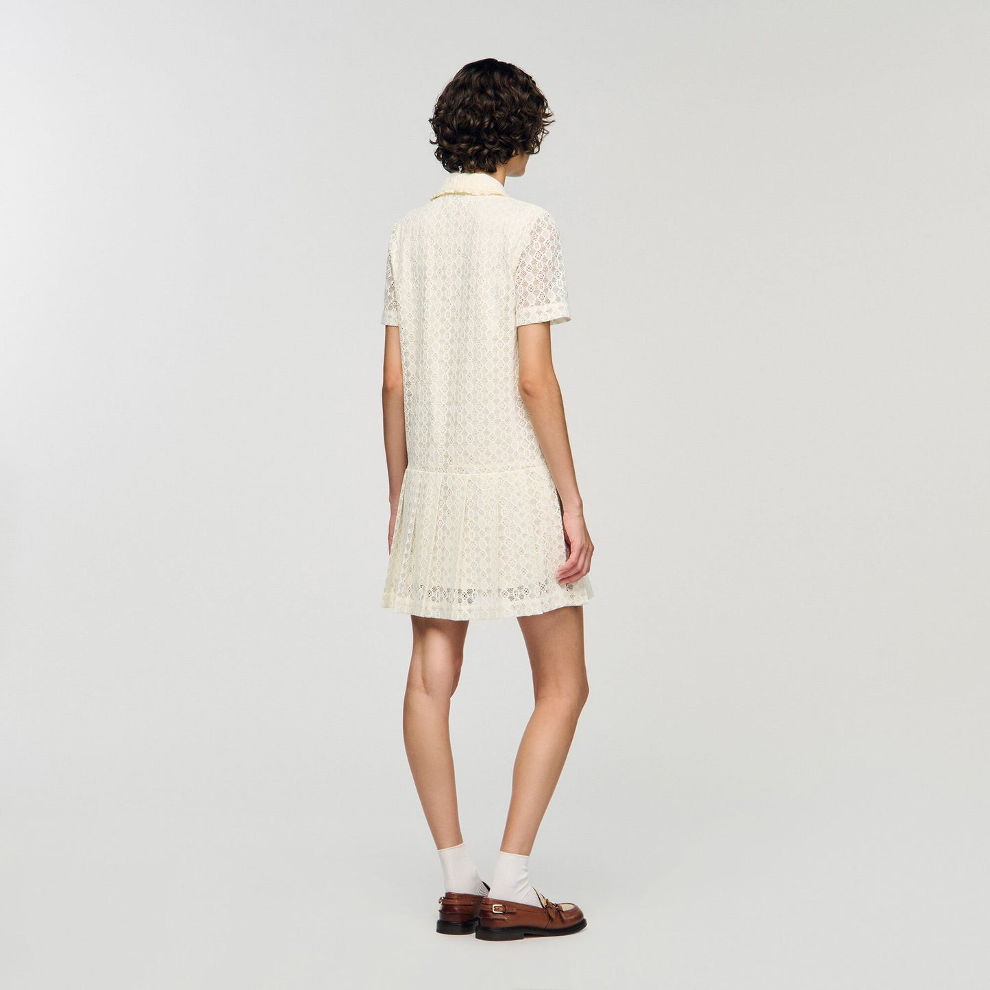 Sandro Mini lace dress Ecru
