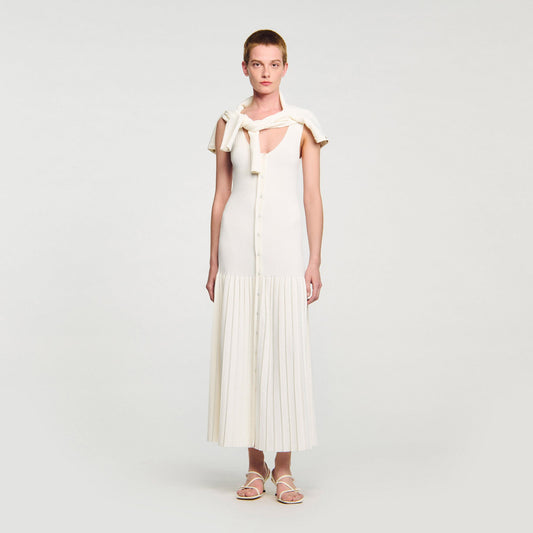 Sandro Knit maxi dress Ecru