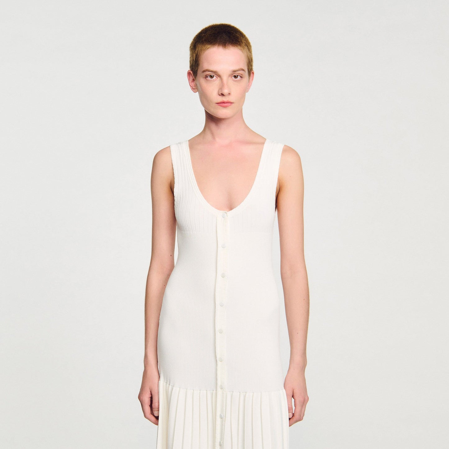 Sandro Knit maxi dress Ecru