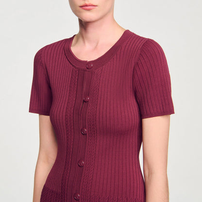 Sandro Knit maxi dress Bordeaux