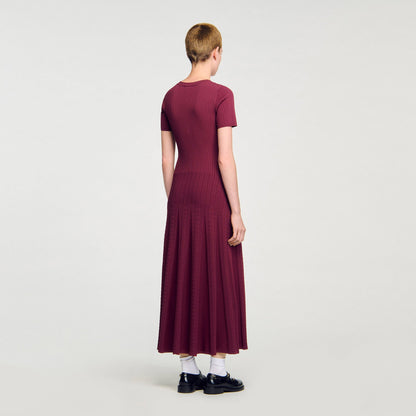 Sandro Knit maxi dress Bordeaux