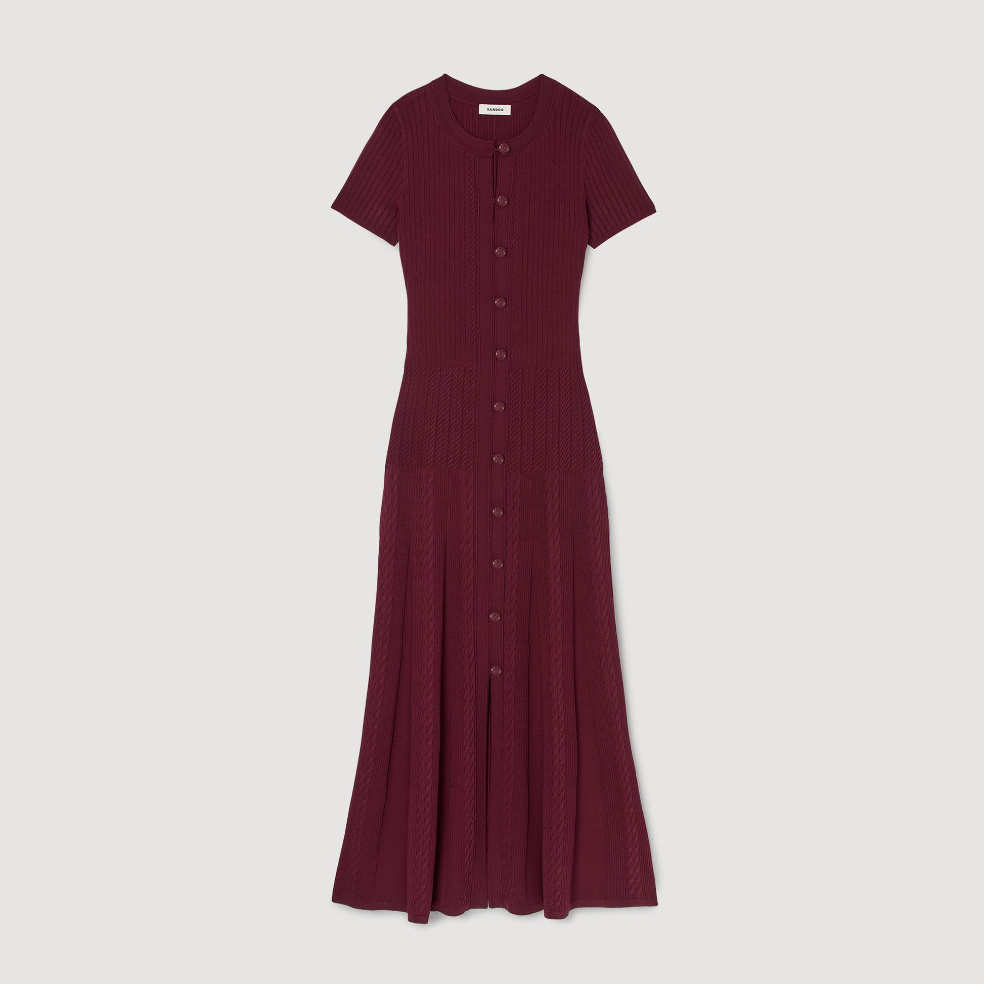 Sandro Knit maxi dress Bordeaux