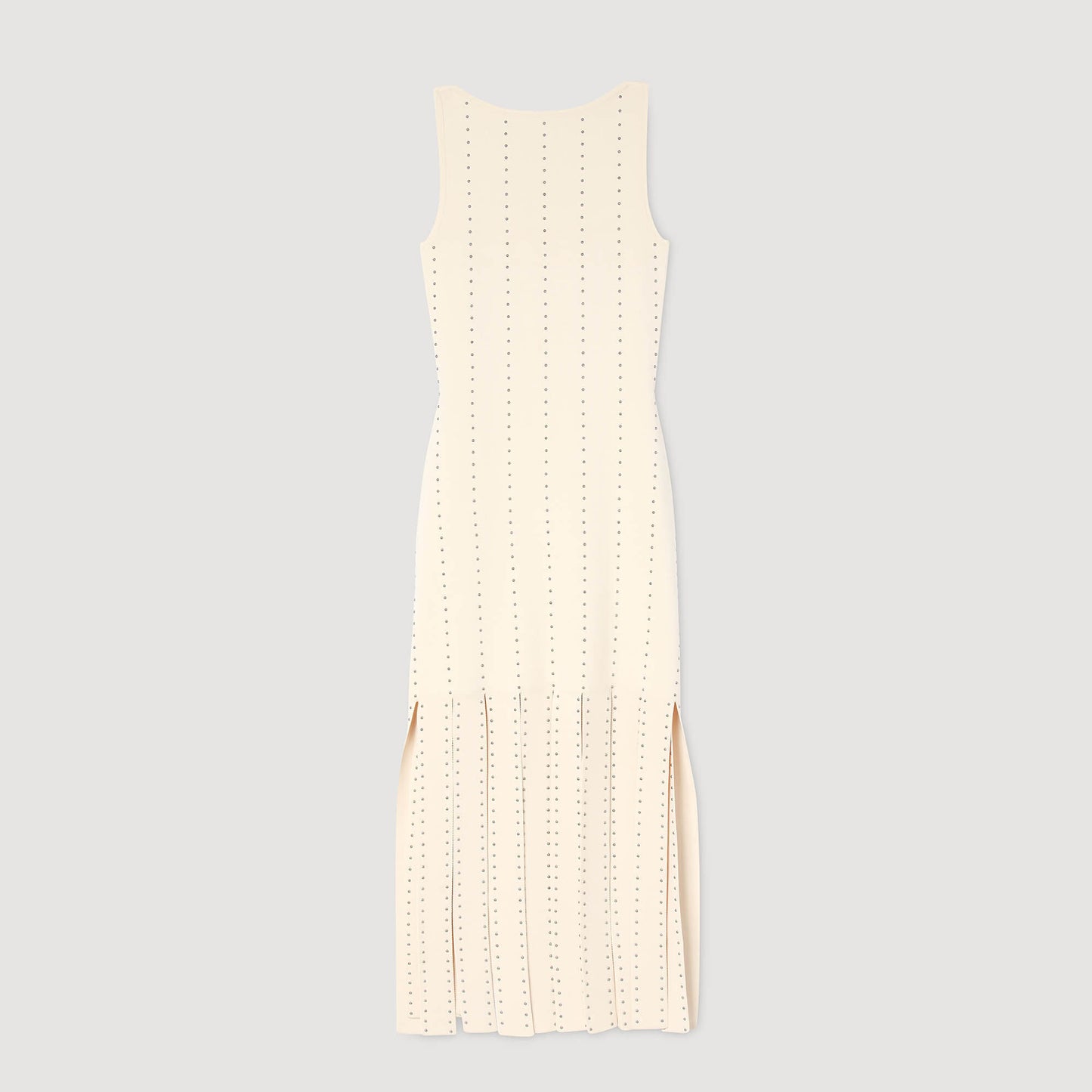 Sandro Fringed knit maxi dress Ecru