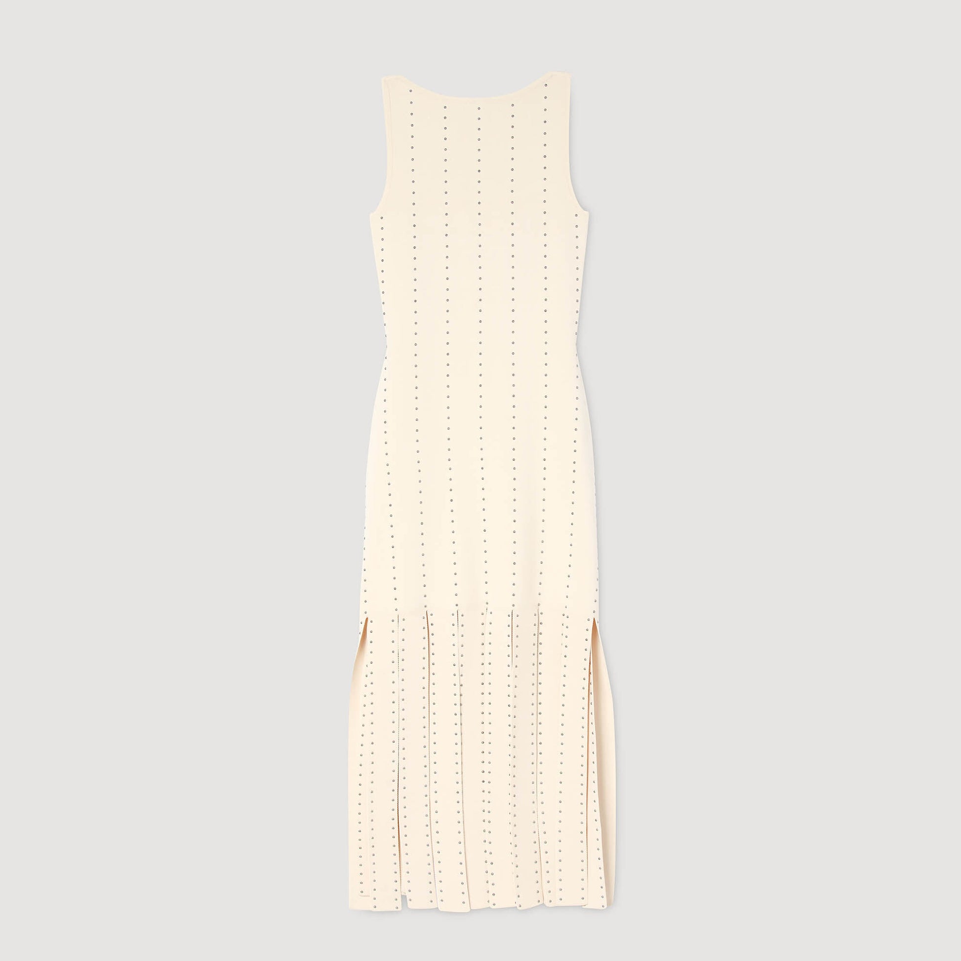Sandro Fringed knit maxi dress Ecru