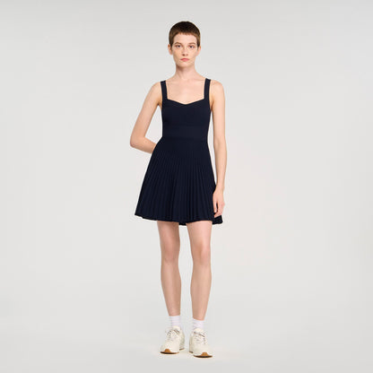 Sandro Mini knit dress Navy Blue