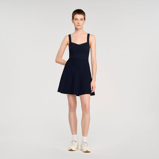 Sandro Mini knit dress Navy Blue
