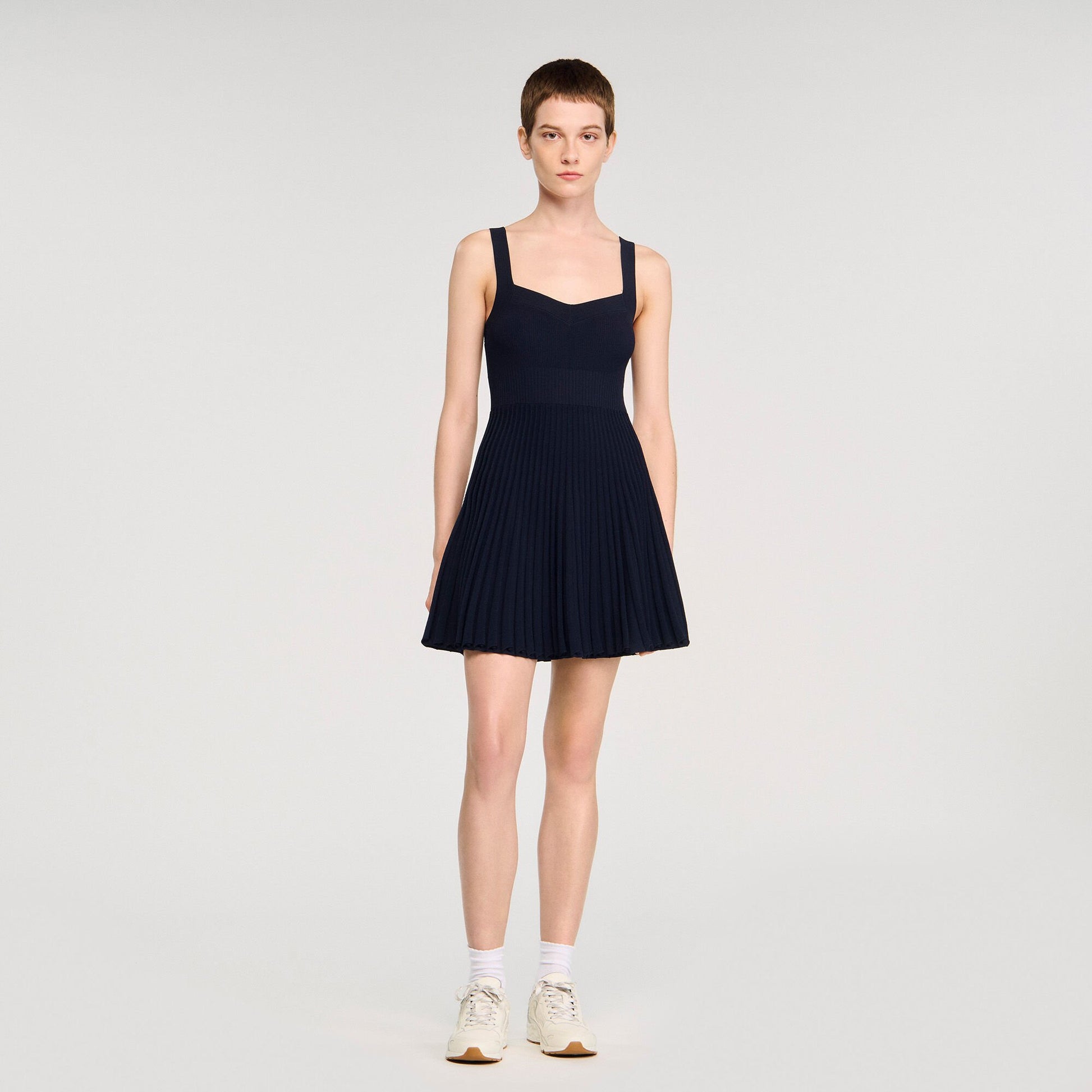 Sandro Mini knit dress Navy Blue