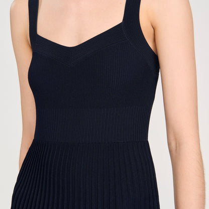 Sandro Mini knit dress Navy Blue