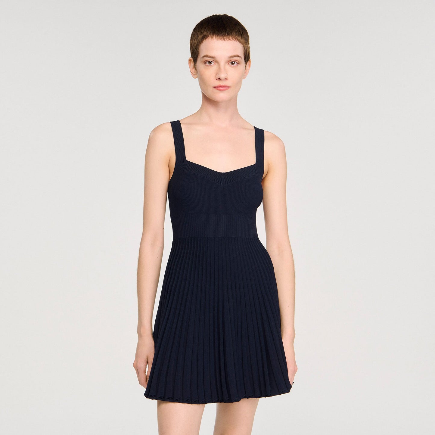 Sandro Mini knit dress Navy Blue