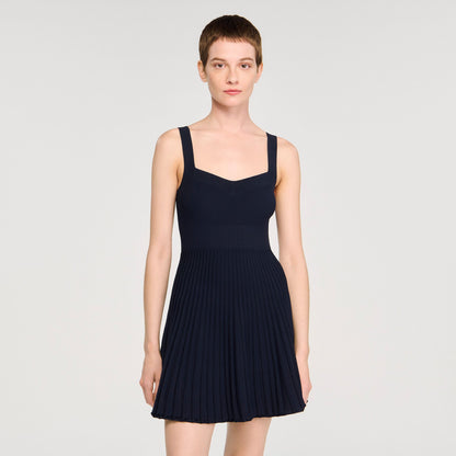 Sandro Mini knit dress Navy Blue