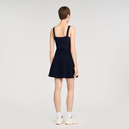 Sandro Mini knit dress Navy Blue