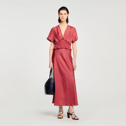 Sandro Scarf print maxi dress Red / Pink