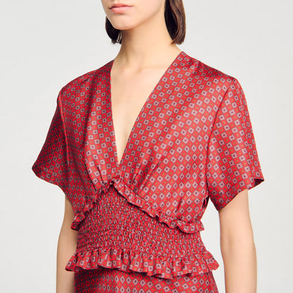 Sandro Scarf print maxi dress Red / Pink