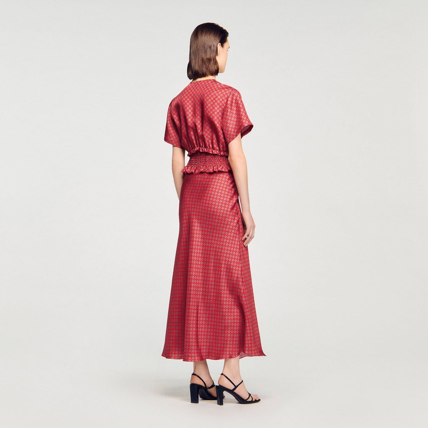 Sandro Scarf print maxi dress Red / Pink