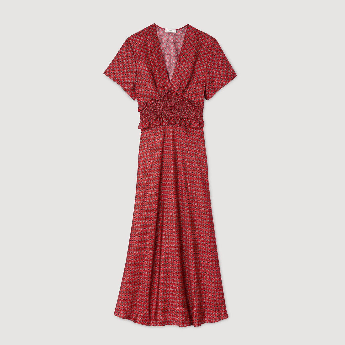 Sandro Scarf print maxi dress Red / Pink