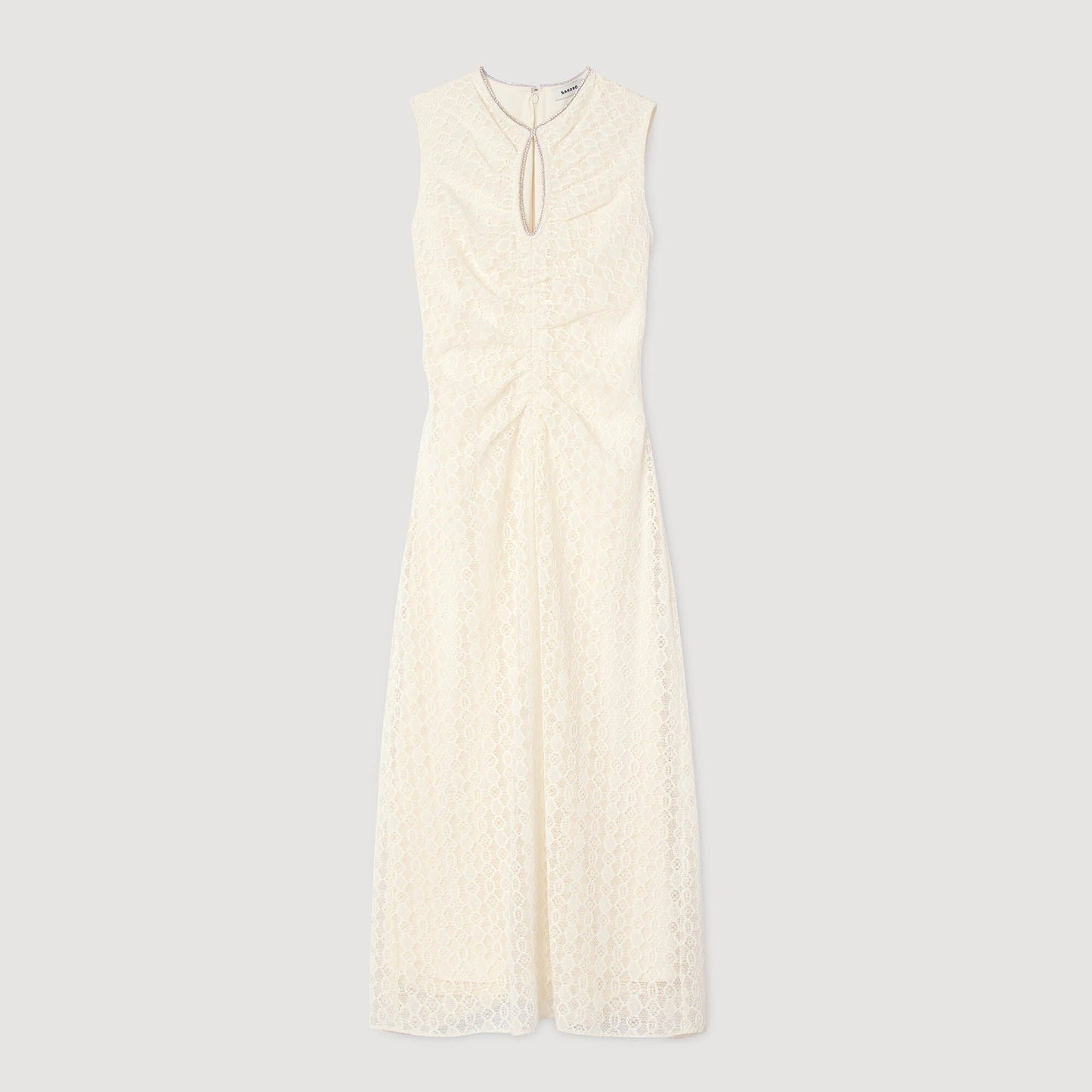 Sandro Lace keyhole maxi dress Ecru