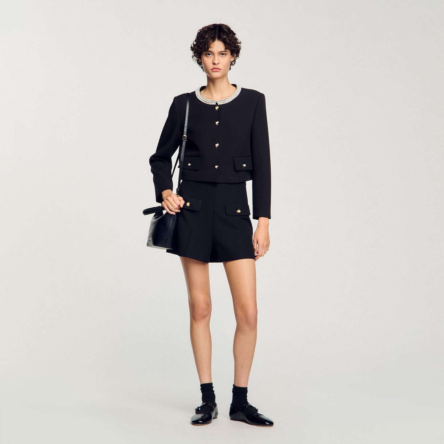 Sandro High-waisted shorts Black