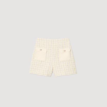 Sandro Decorative tweed shorts Yellow / Ecru