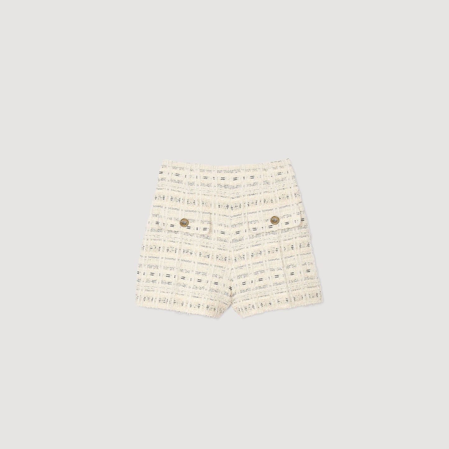 Sandro Decorative tweed shorts Ecru / Lurex