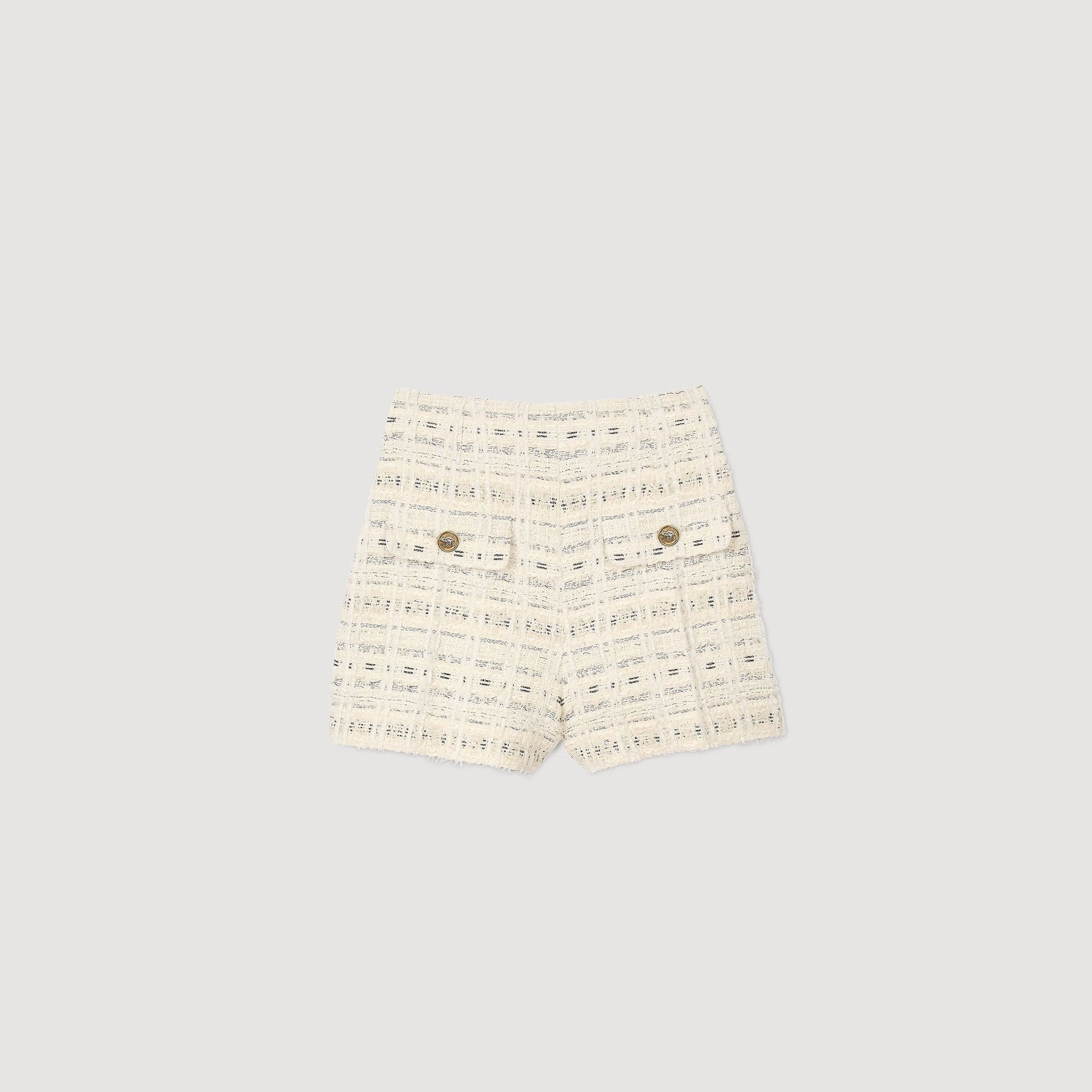 Sandro Decorative tweed shorts Ecru / Lurex