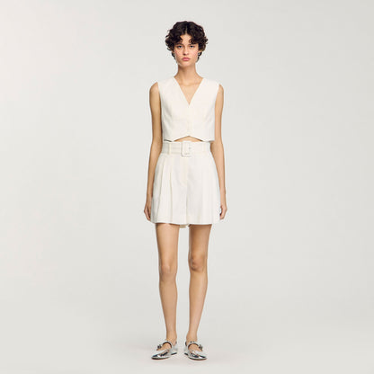 Sandro Sequin high-waisted shorts Ecru