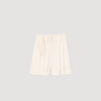 Sandro Sequin high-waisted shorts Ecru