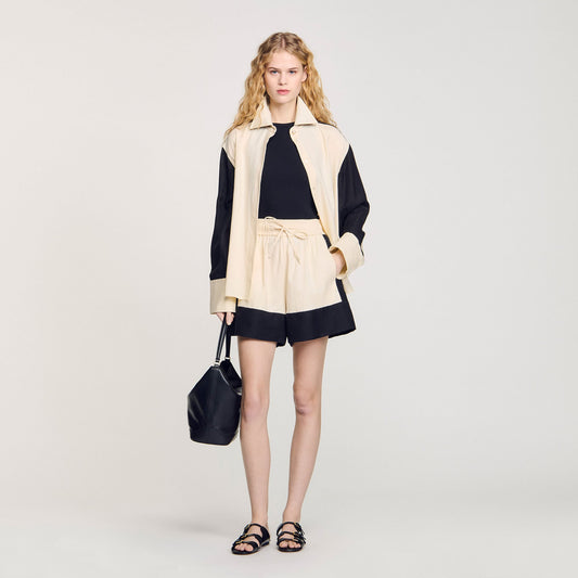 Sandro Two-tone shorts Ecru