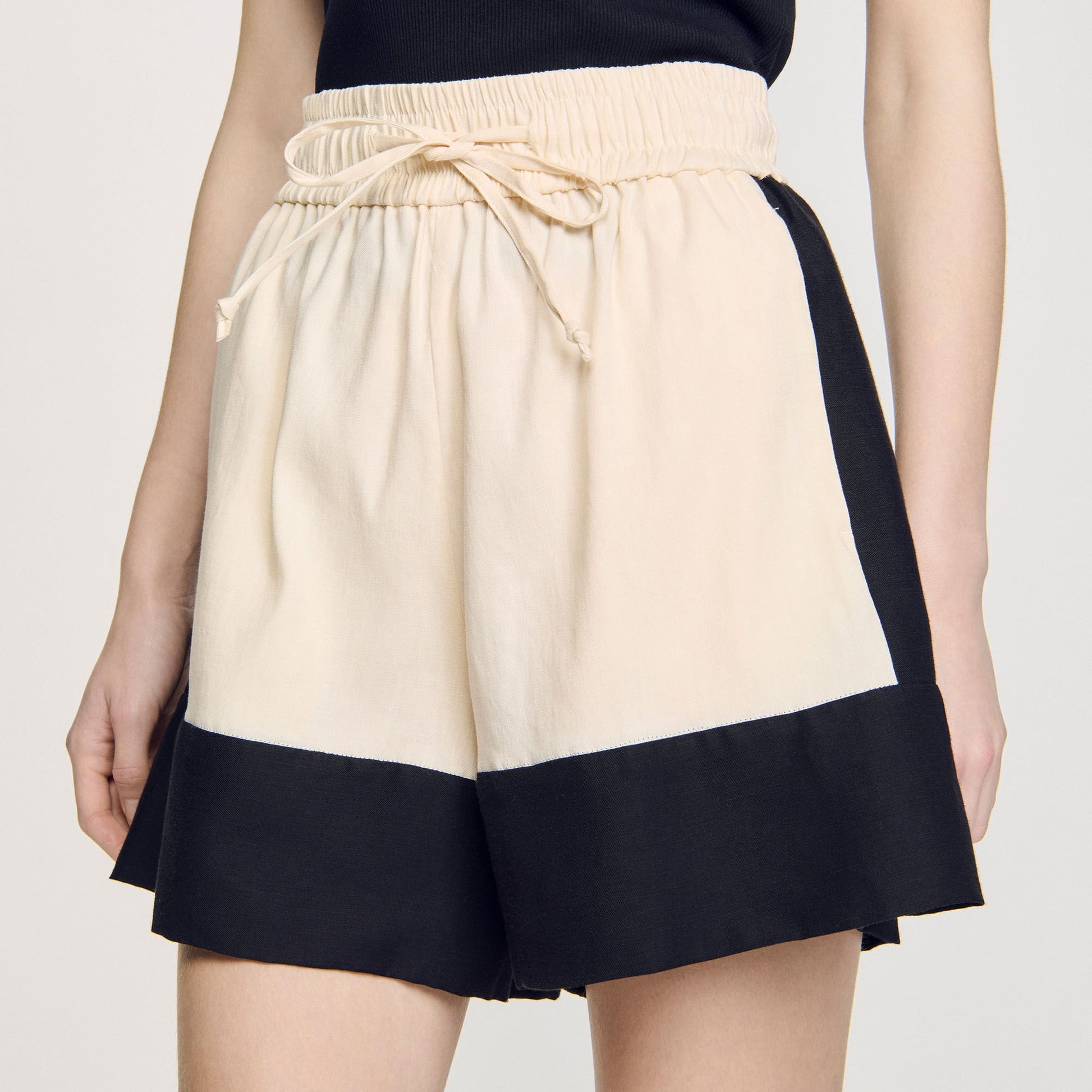 Sandro Two-tone shorts Ecru
