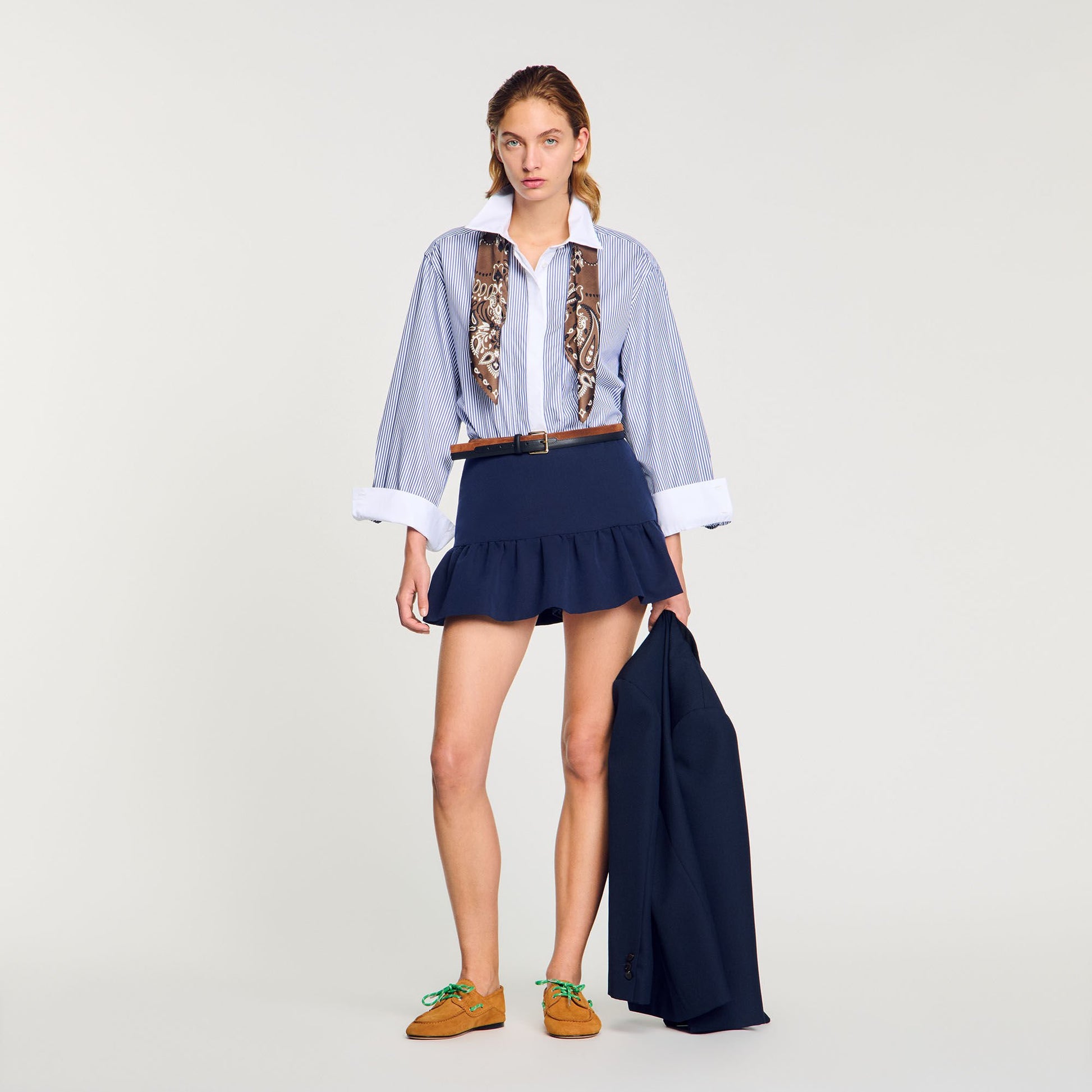 Sandro Flounced shorts Navy Blue
